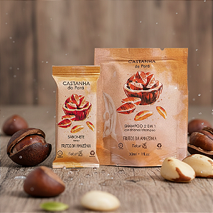 50 Shampoo 2 em 1 - 30ml e 50 Sabonete 15g Castanha Motel Hotel