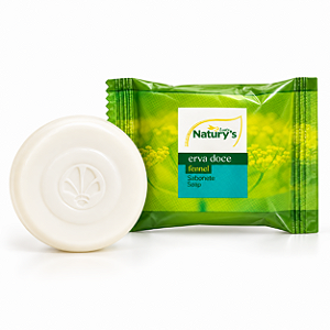 50 Sabonete Redondo 15g Erva Doce Vegano Branco Hotel Motel
