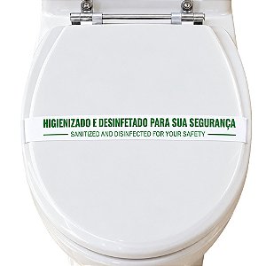 500 Faixa De Vaso Sanitário Bilingue Motel Hotel Fita Verde