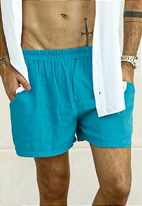 Shorts Viscose Azul Turquesa