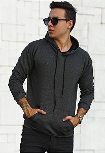 Blusa Moletom Canguru Grafite