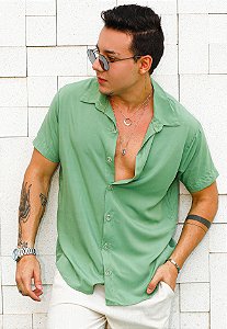 Camisa Viscose Verde Cana