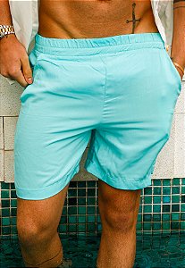 Shorts Viscose Azul Turquesa