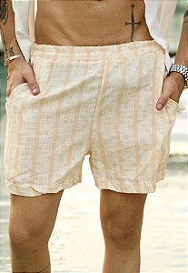 Shorts Viscose Estampado C/ Listra