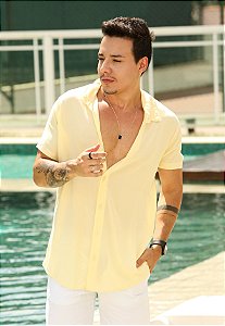 Camisa Viscose Amarelo Bebê