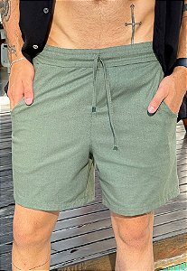 Shorts Linho Verde Militar