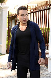 Cardigan Viscolycra Azul Marinho