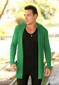 Cardigan Viscolycra Verde Bandeira