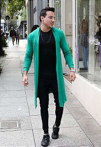 Cardigan Sobretudo Verde Bandeira