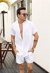 Conjunto Gola Padre Branco