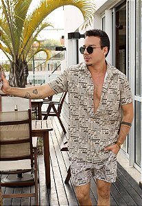 Conjunto Estampado Jornal