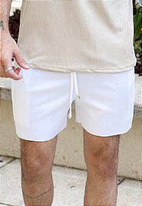 Shorts Canelado Branco