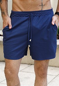 Shorts Canelado Azul Marinho