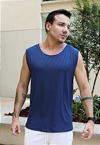 Regata Canelada Azul Marinho