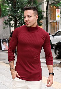 Blusa Gola Alta  Canelada Vinho
