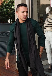 Blusa Manga Longa Verde Petróleo