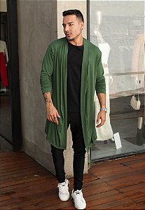 Cardigan Sobretudo Verde Militar