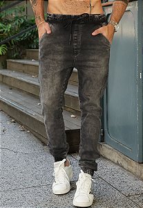 Calça Jeans Jogger Grafite