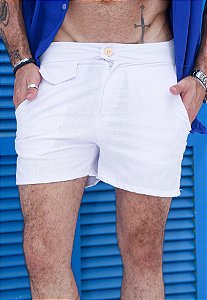 Mini Shorts Linho Branco