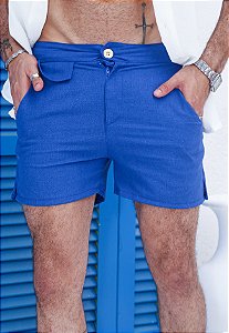 Mini Shorts Linho Azul Royal