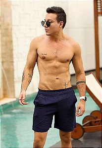 Shorts Viscose Azul Marinho