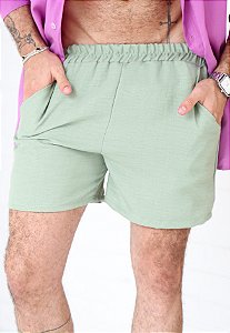 Shorts Linho Verde Chá