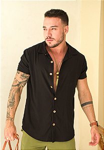 Camisa Viscose Preta