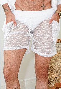 Shorts Renda Branco