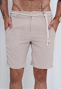 Shorts Linho Cordão Areia