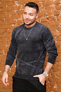 Suéter Tricot Peluciado Chumbo