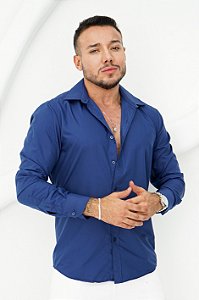 Camisa Social Slim Azul Marinho