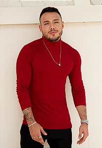 Blusa Gola Alta Canelada Marsala