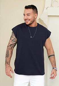 Regata Machão Oversized Azul Marinho