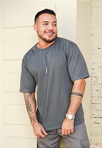 Camiseta Oversized Cinza Grafite