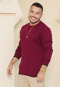 Suéter Tricot Texturizado Marsala