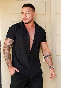 Camisa Texturizada Preta