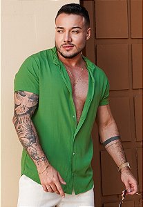 Camisa Gola Padre Verde Folha
