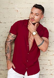 Camisa Gola Padre Marsala