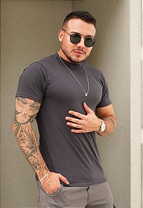 Camiseta Gola Média Chumbo
