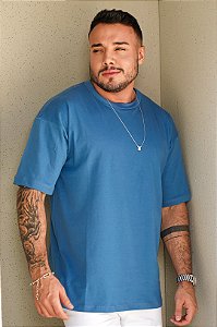 Camiseta Oversized Azul Petróleo