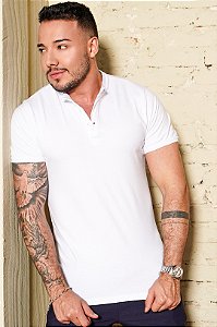Camiseta Gola Padre Texturizada Branca