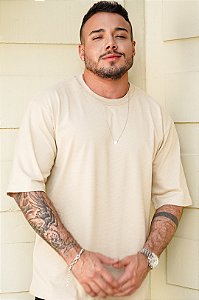 Blusa Oversized Texturizada Bege