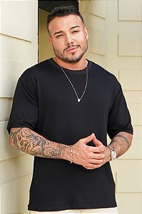 Camiseta Oversized Moletinho Preta