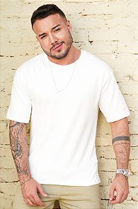 Camiseta Oversized Moletinho Off White