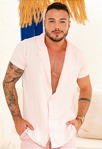 Camisa Gola Cubana Rosa Bebê