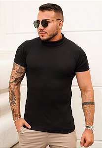 Blusa Gola Alta Ribana Preta