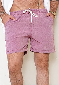Shorts Alfaiataria Linho Bordô