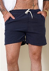 Shorts Alfaiataria Linho Azul Marinho