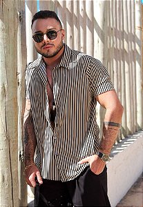 Camisa Listrada Preto