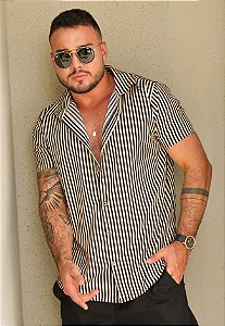 Camisa Listrada Bege